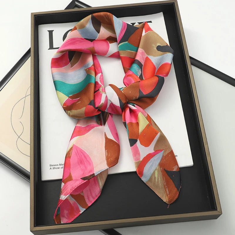 Silky Square Neck Scarf for Women – Multi-Wear Accessory – Hair Tie, Headwrap, Satin Bandana – Versatile Fashion Accent | Thomler