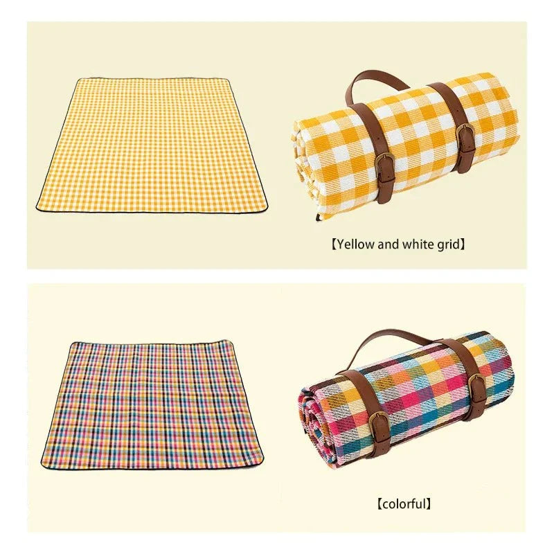 Foldable Waterproof Outdoor Picnic Blanket with Cushioned Padding & Carry Strap for Beach Park Camping | Thomler