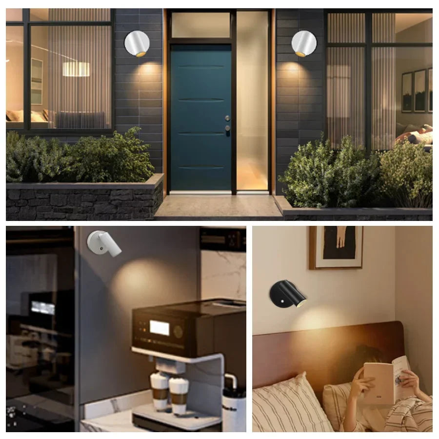 Cordless Dimmable Spotlight with Swivel Head – Magnetic Mount LED Task Light for Bedroom Nightstand & Home Office Reading | Thomler