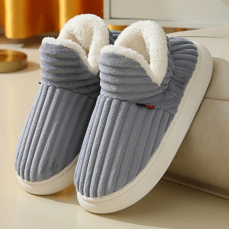 Plush Faux Fur House Slippers – Cozy Indoor Slide-On for Women & Men, Cushioned Footbed, Non-Slip Rubber Sole for Winter Loungewear | Thomler