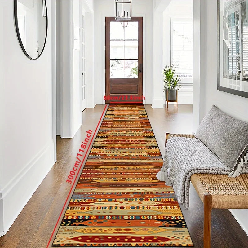 Decorative Floor Runner for Narrow Spaces – Bohemian Pattern Accent Mat for Entryways, Corridors & Kitchens | Thomler