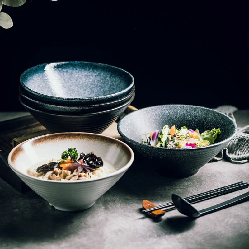 Ramen Bowl Ceramic 18.0 cm Japanese Style Soup Noodle Rice Serving Dish Minimalist Tableware | Thomler