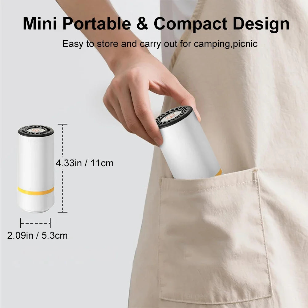 Rechargeable Handheld Food Vacuum Sealer with Reusable Storage Bags – Portable Kitchen Sealing System for Meal Prep & Freshness | Thomler