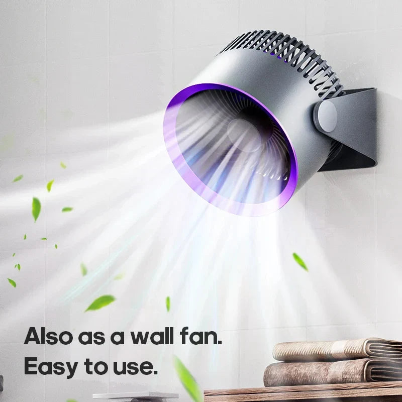 Circulation Fan ABS USB C Rechargeable 180 Degree Tilting Bedroom Office Desk Wall Cooling Fan Quiet Portable | Thomler