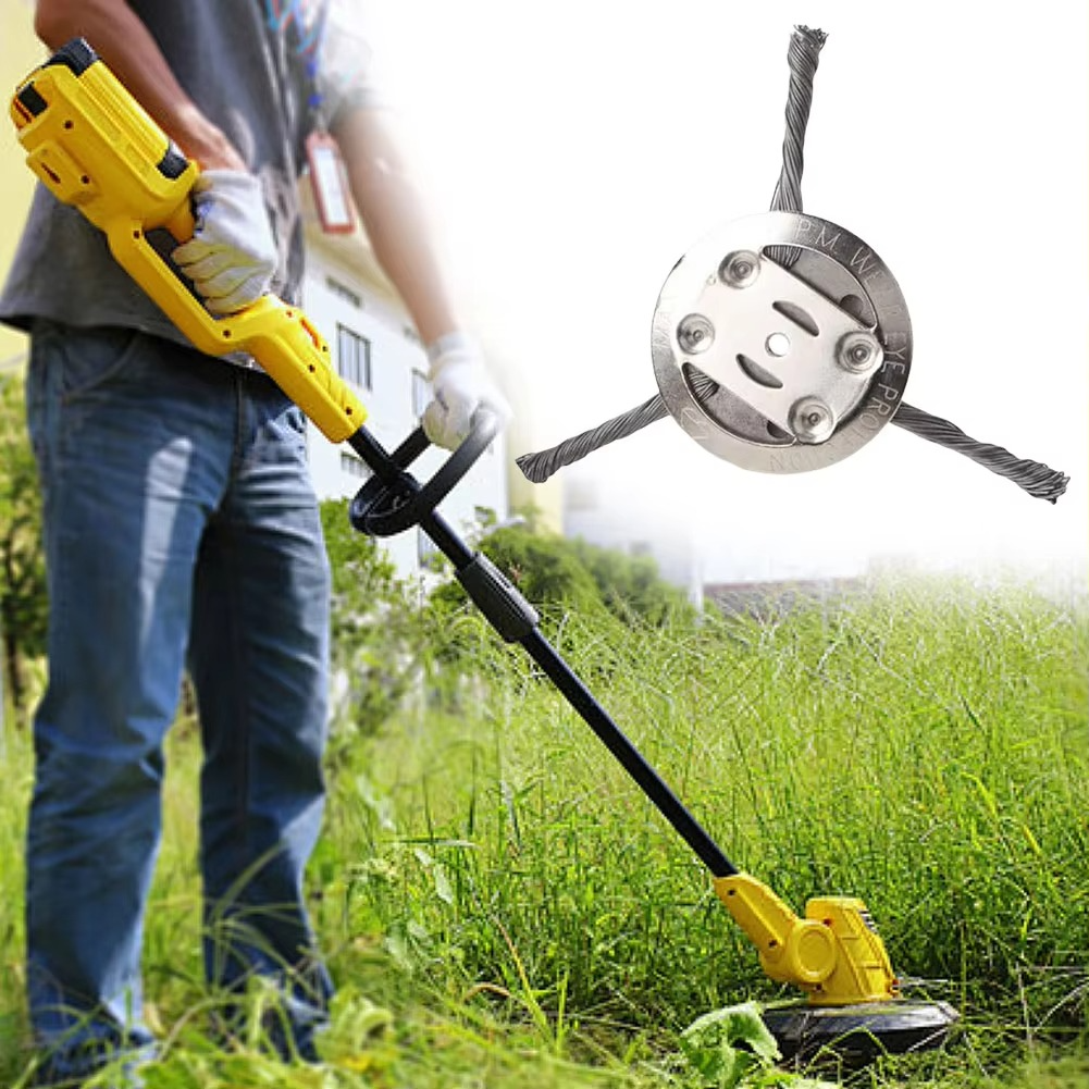 Steel Wire Brush Trimmer Attachment for String Trimmers – Heavy-Duty Weed & Rust Removal Head for Lawn, Patio & Surface Cleaning | Thomler