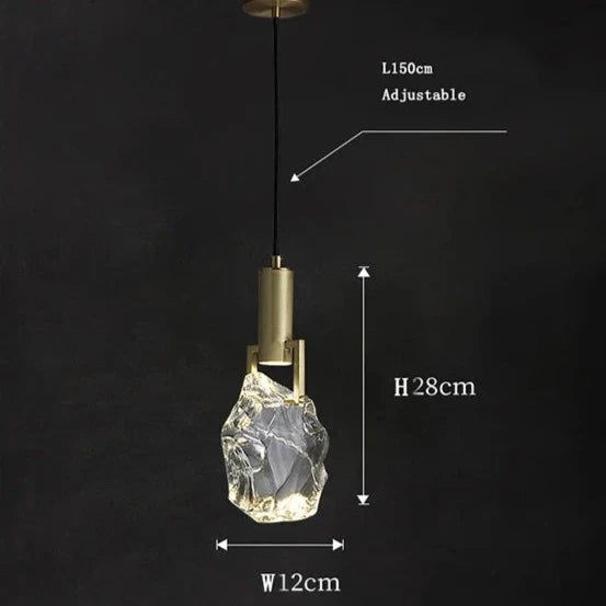 Pendant Light Crystal 11 in Adjustable Hanging Dining Room Kitchen Island Ceiling Lamp | Thomler