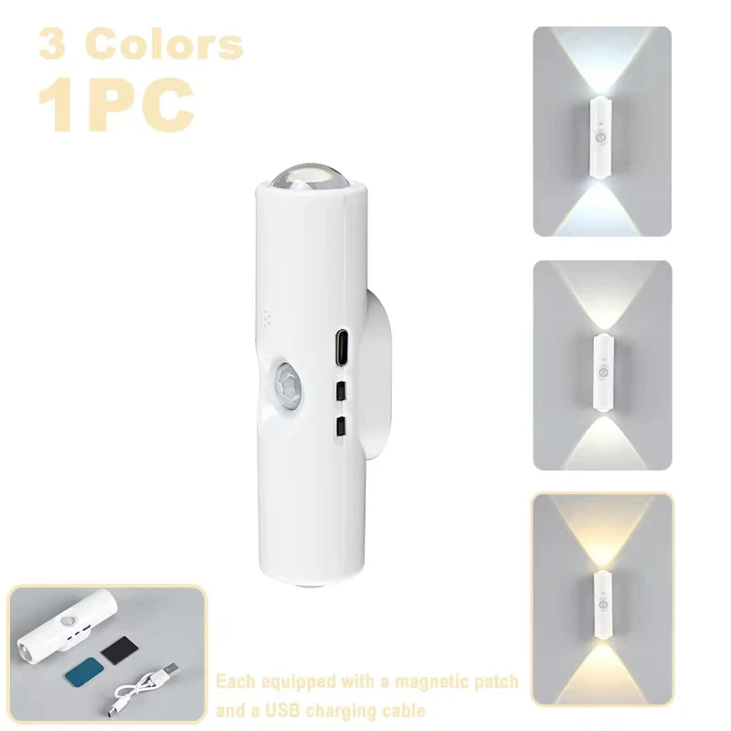 Rechargeable Dual-Head Motion Sensor RGB Spotlight Night Light for Closets Cabinets Hallways Bedrooms | Thomler
