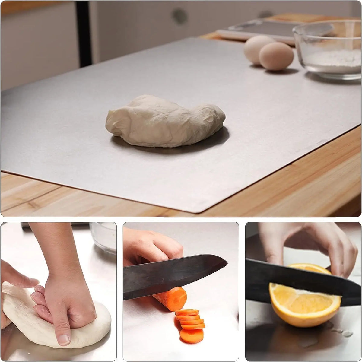 Professional Metal Prep Surface – Anti-Slip Kitchen Work Board for Vegetable Slicing, Dough Rolling & Daily Meal Prep | Thomler