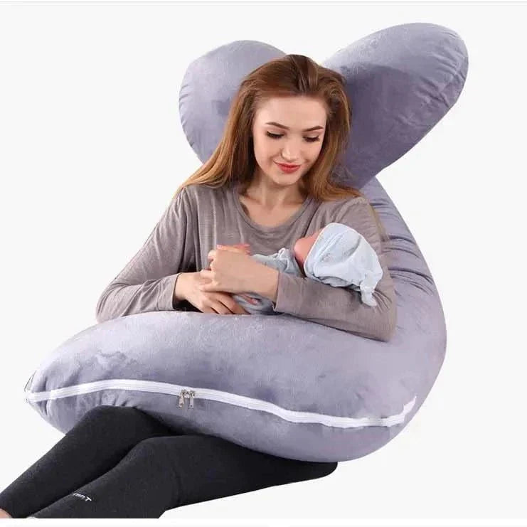Full-Body Maternity Support Pillow – Ergonomic Relief for Neck, Back & Belly – Multi-Position Sleep Cushion with Washable Cover | Thomler