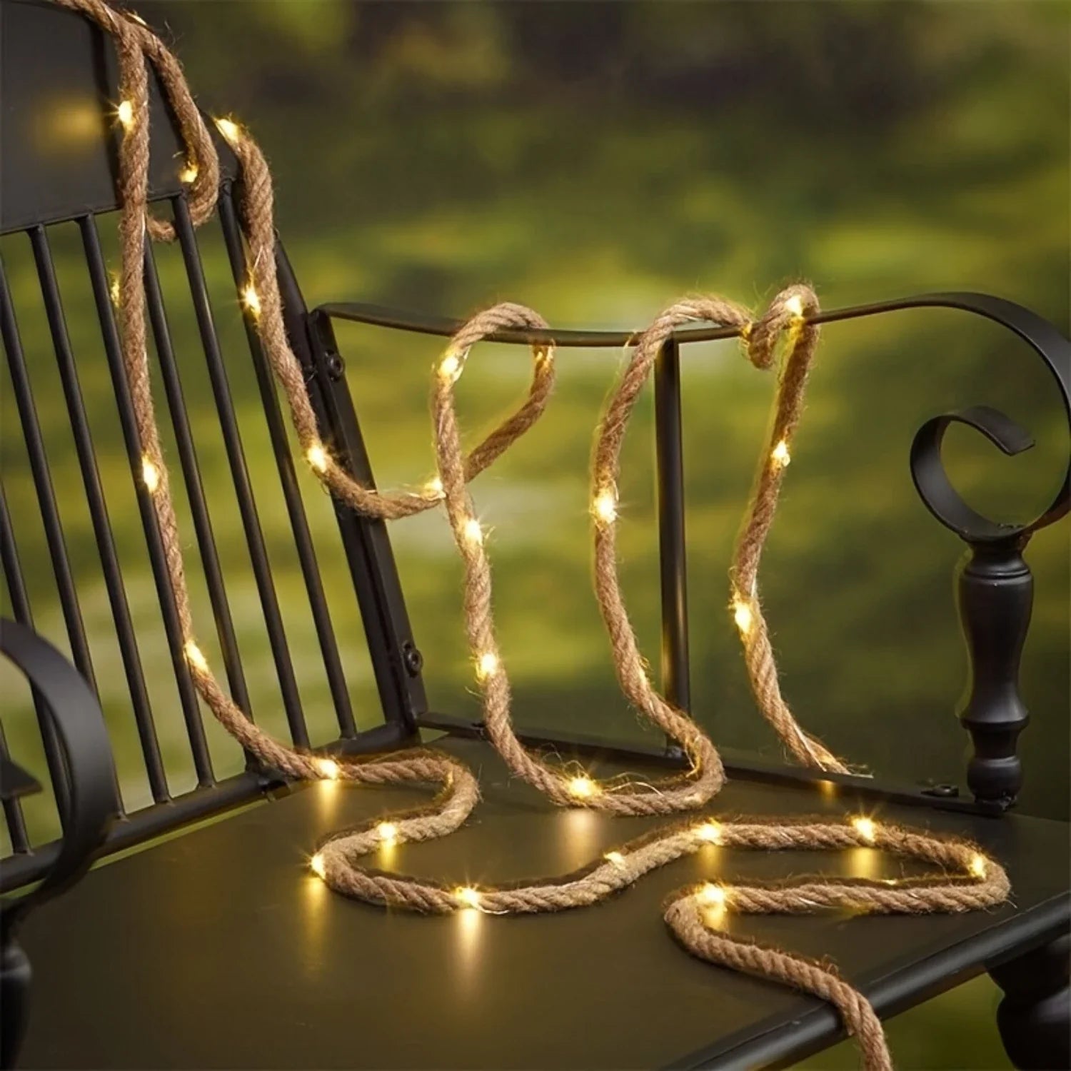 Outdoor Rope Light Hemp 16.4 ft Solar Powered 8 Colors Garden Patio Decoration | Thomler