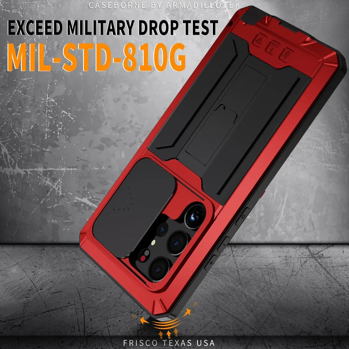 Heavy-Duty Samsung Galaxy S23 Armor Case with Built-In Screen Shield & Kickstand for Hands-Free Use | Thomler