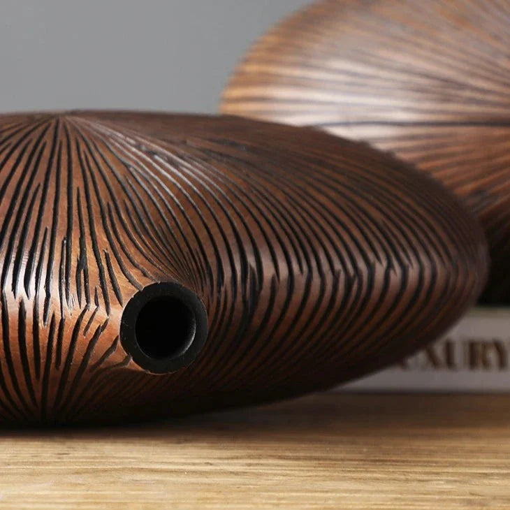 Decorative Vase Imitation Wood 14 in Medium 20 in Large Sculpted Home Accent | Thomler