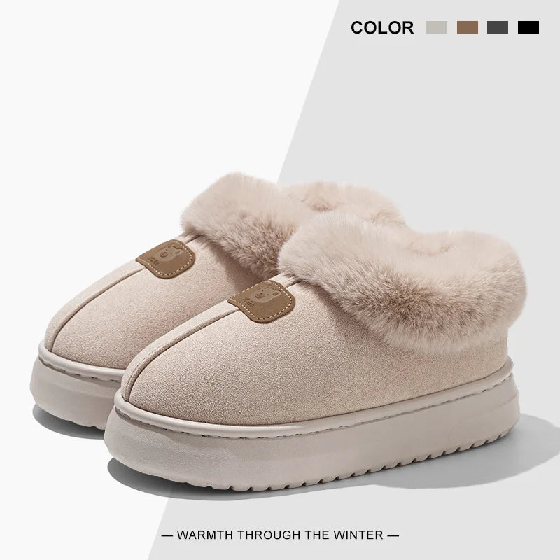 Ankle-High Plush House Slippers – Cushioned EVA Base, Fleece Warmth, Indoor/Outdoor Use for Men & Women | Thomler