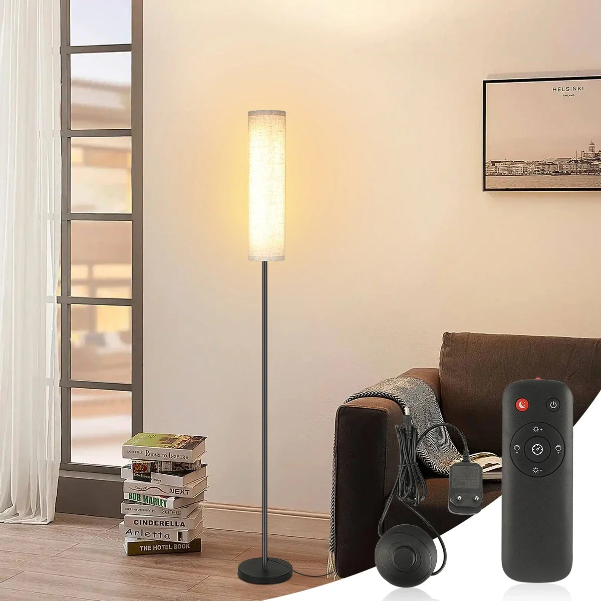 Adjustable LED Floor Lamp with Remote Control & Timer for Living Room & Bedroom | Thomler