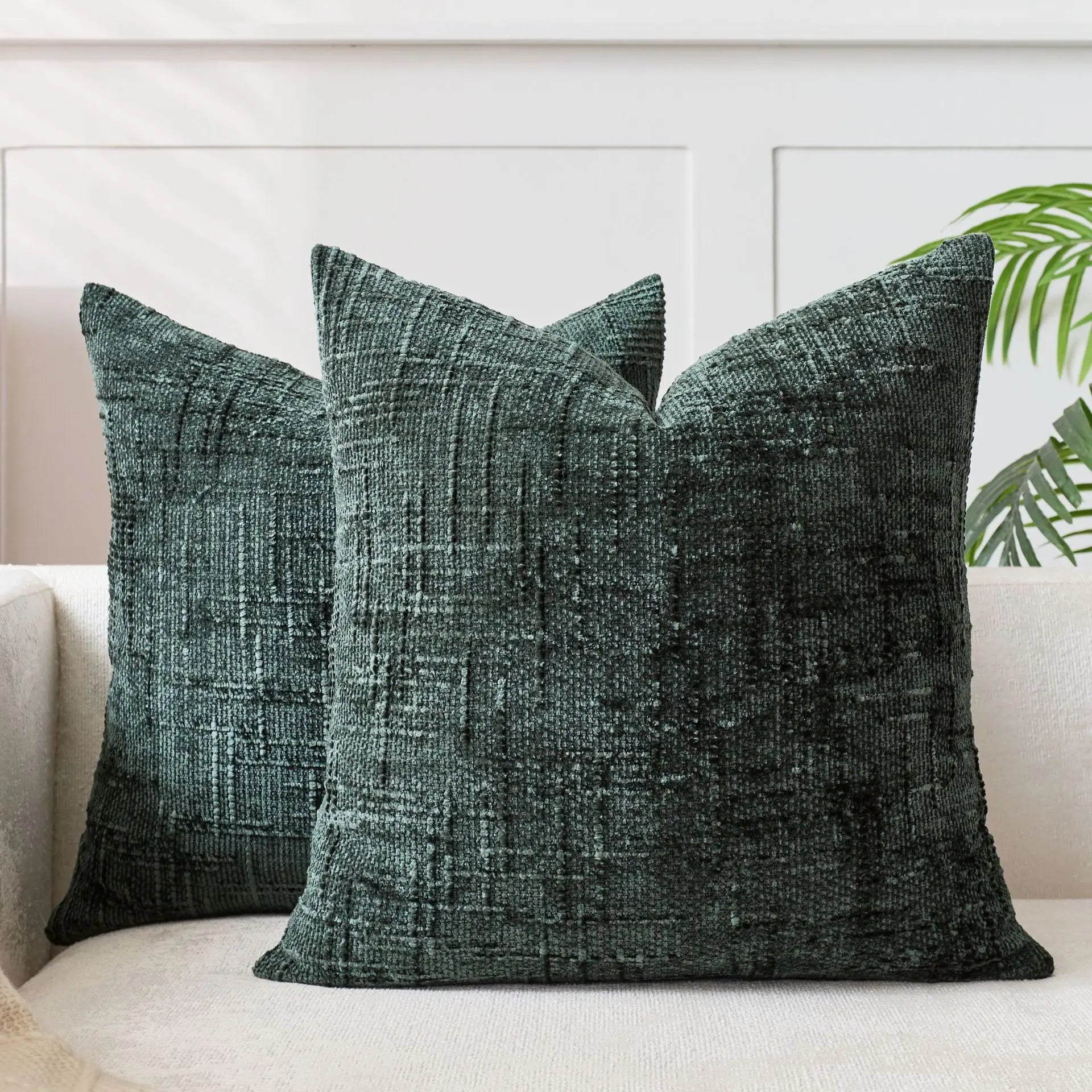 Cushion Cover Chenille 45.0 cm Decorative Sofa Bedroom Pillow Case Textured Bamboo Pattern Soft Throw Cushion | Thomler
