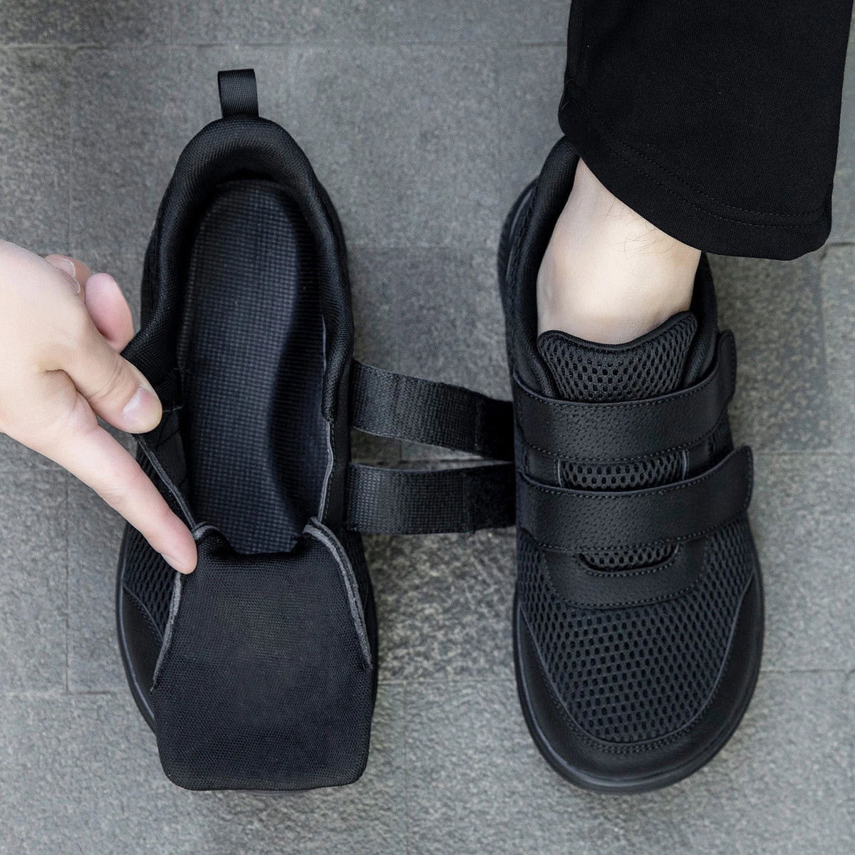 Extra Wide Orthopedic Walking Shoes for Swollen Feet – Adjustable Hook-and-Loop Diabetic Sneakers with Roomy Toe Box for Men & Women | Thomler