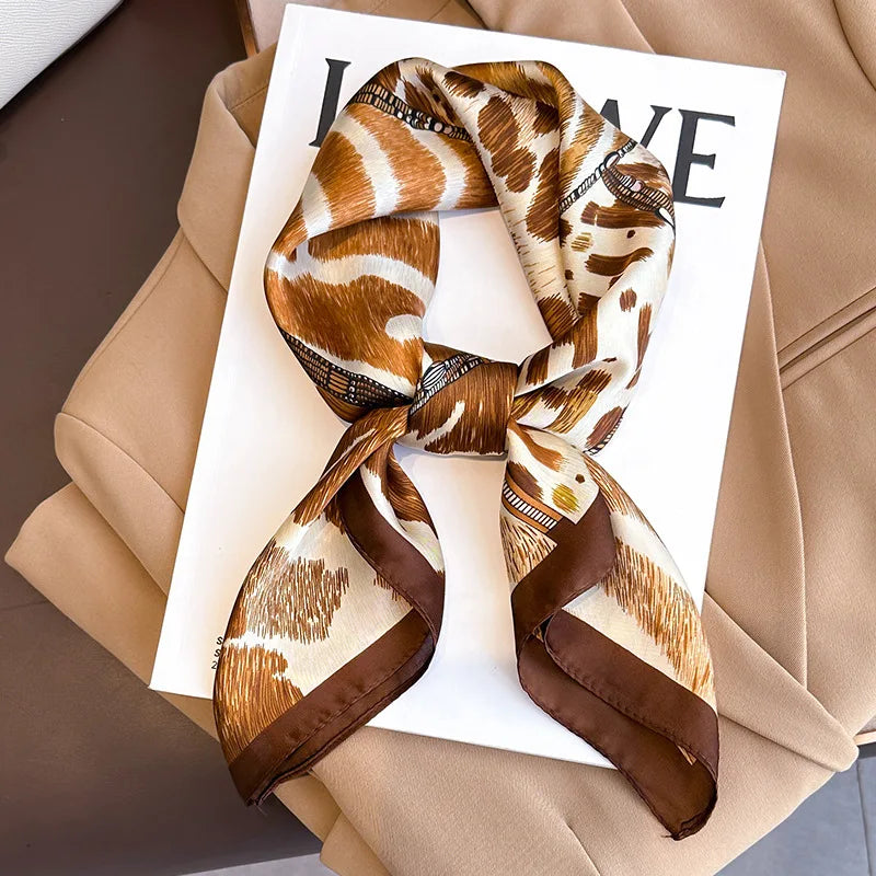 Equestrian Print Satin Square Scarf Neck Wrap Hair Accessory Head Covering 28 Inch Fashion Versatile Women's Silk-Feel Lightweight Bandana | Thomler