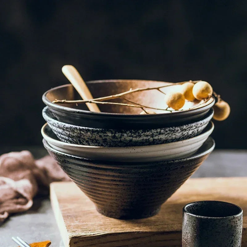 Ramen Bowl Ceramic 18.0 cm Japanese Style Soup Noodle Rice Serving Dish Minimalist Tableware | Thomler
