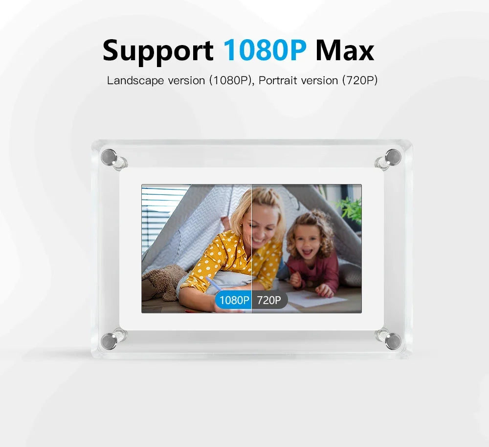 5-Inch IPS Digital Picture Frame with Rechargeable Battery | Tabletop Photo & Video Display for Desk & Home | HD Media Player with USB & | Thomler