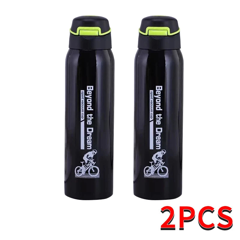 Insulated Stainless Steel Water Bottle with Sport Cap & Carry Loop – 17 oz Double Wall Bike Bottle for Cycling, Commuting & Outdoor Sports | Thomler