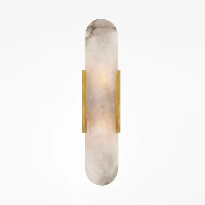 Natural Stone & Iron Wall Light Fixture for Bedroom, Hallway & Living Room – Modern Downlight Sconce | Thomler
