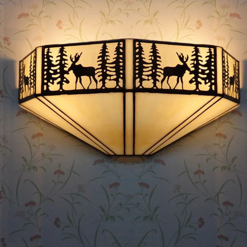 Wall Lamp Glass Mosaic E27 Blue Pastel Green Vintage Bedroom Hallway Ambient Lighting Fixture | Thomler