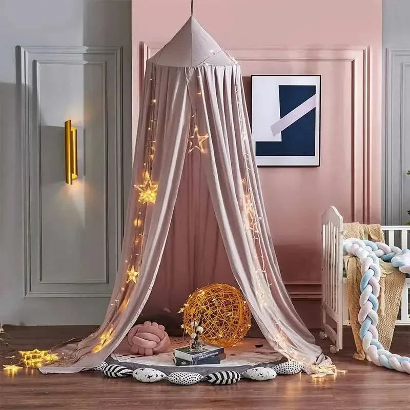 Sheer Fabric Play Tent Canopy for Girls' Bedroom & Reading Nook – Ceiling-Mounted Playhouse Drape | Thomler
