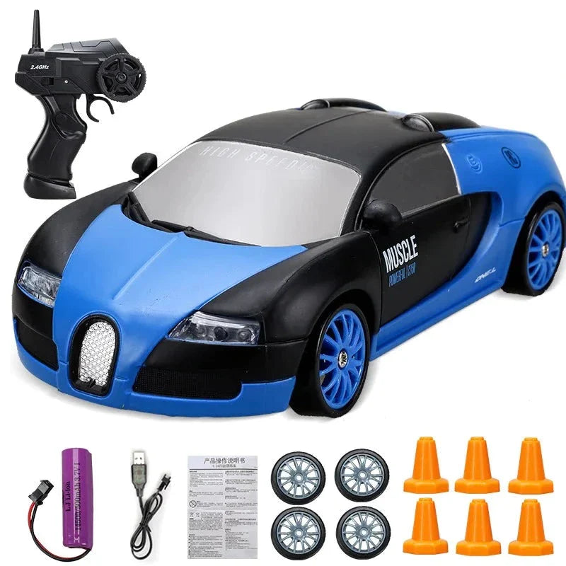 RC Mini Drift Car Remote Control Racing Toy with LED Lights & Rechargeable Battery for Kids & Adults | Thomler