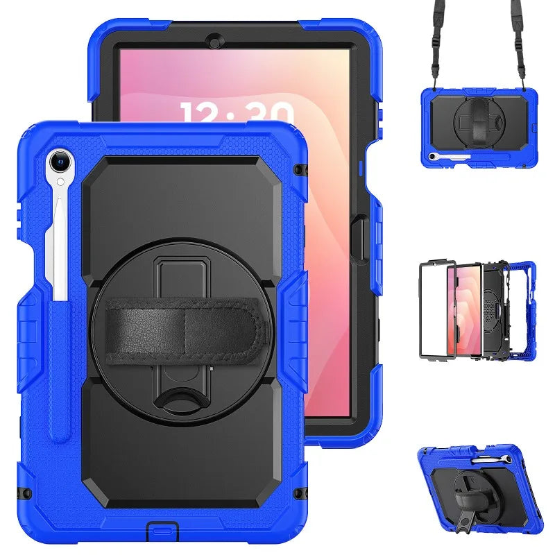 Heavy-Duty Tablet Case for Samsung Galaxy Tab S11–S7 with Rotating Hand Strap, Kickstand & Shoulder Strap | Thomler