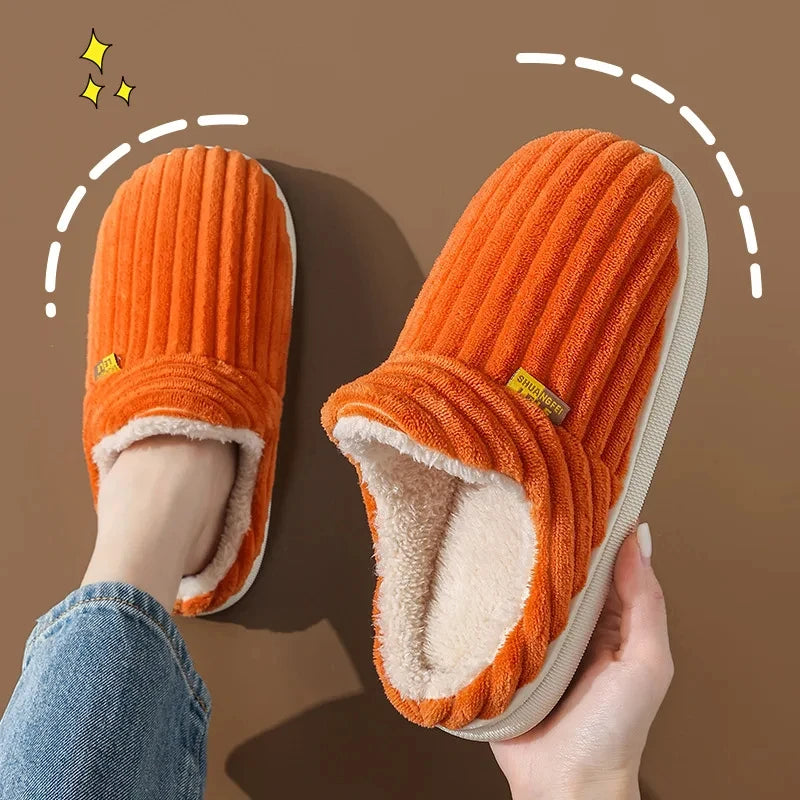 Plush Faux Fur House Slippers – Cozy Indoor Slide-On for Women & Men, Cushioned Footbed, Non-Slip Rubber Sole for Winter Loungewear | Thomler