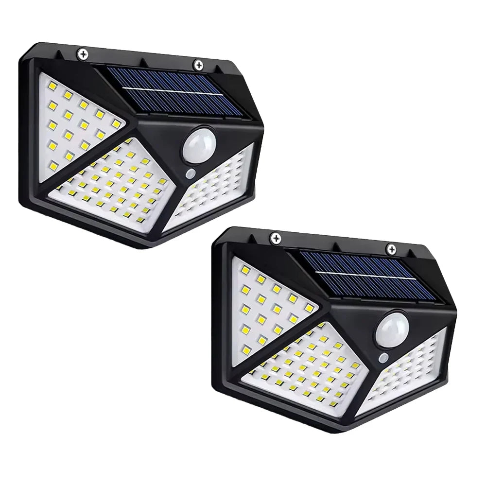 Motion-Activated Solar Security Light with 100 LEDs for Outdoor Walls | Thomler