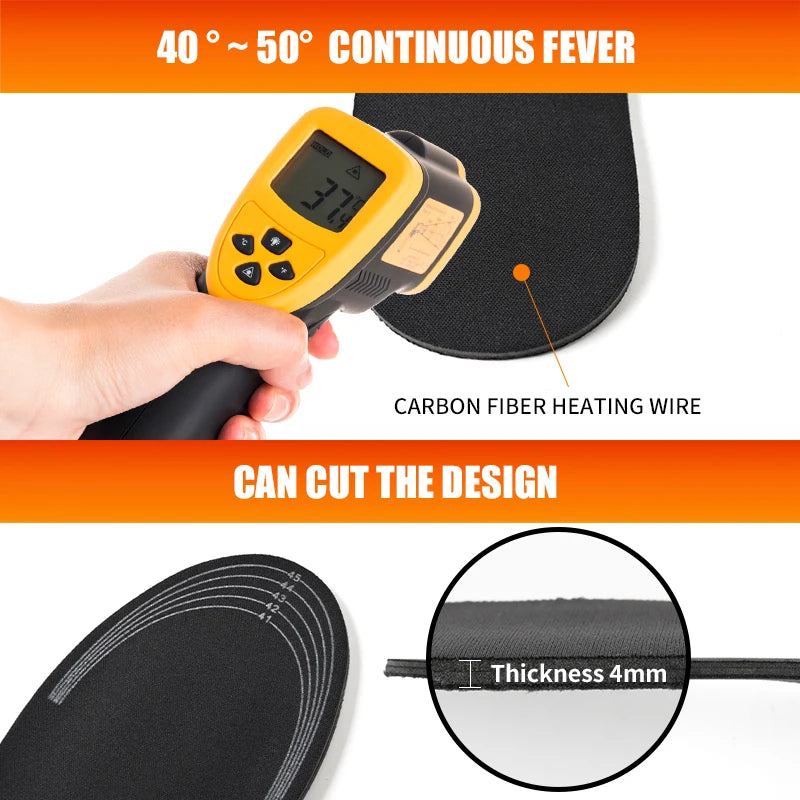 USB Rechargeable Thermal Insoles for Winter – Electric Heated Shoe Inserts for Cold Weather | Thomler