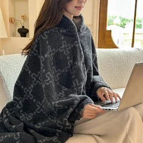 Faux Cashmere Plaid Throw Blanket – Thick Plush Portable Cover for Couch, Bed, Travel & Winter Warmth | Thomler