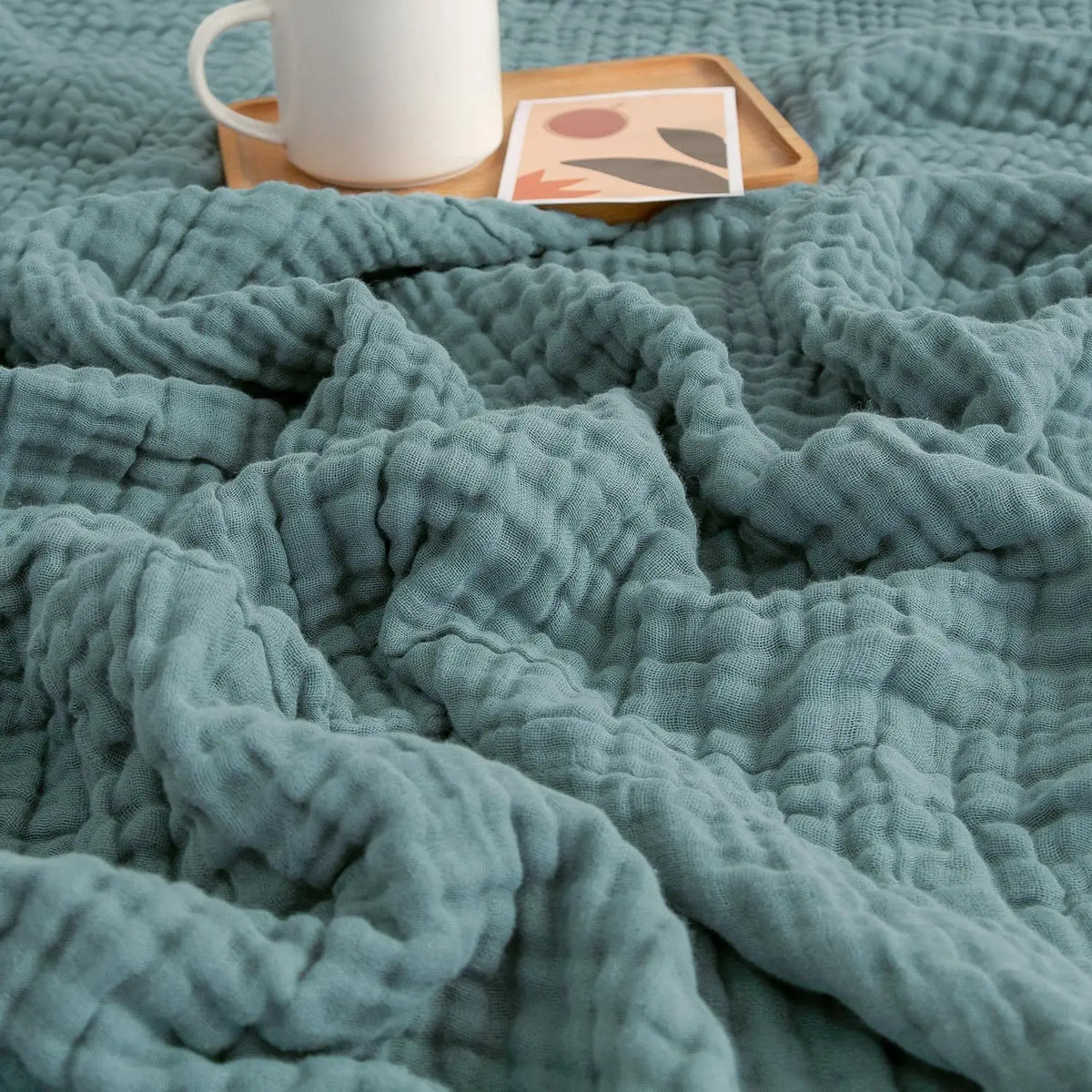 Pure Cotton Gauze Throw Blanket for Couch & Bed – Lightweight Breathable All-Season 100% Muslin Weave | Thomler