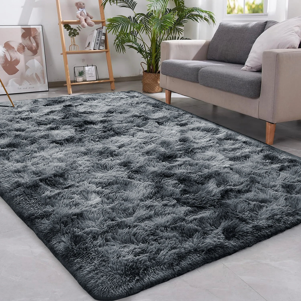 Plush Shaggy Area Rug – Soft Anti-Slip Floor Mat for Bedroom, Living Room & Nursery, Machine Washable Non-Shed Accent Carpet | Thomler