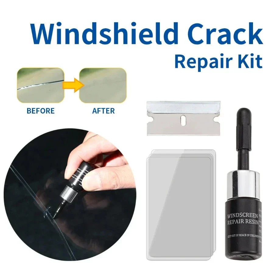Windshield & Glass Chip Repair Resin Kit – DIY Fix for Cracks, Chips & Bulls-Eyes on Auto Glass, Phone Screens & Mirrors – UV-Cure Formula | Thomler