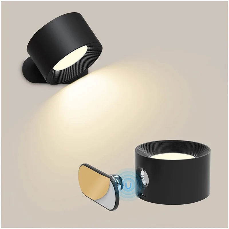 Rechargeable LED Wall Sconce – Magnetic Cylindrical Fixture with Remote Control for Bedroom & Living Room | Thomler