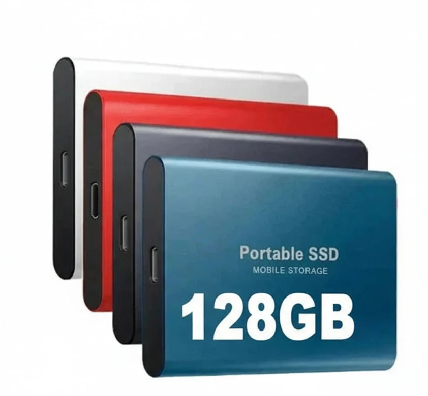 128GB Portable Solid State Drive USB-C High-Speed External Storage Aluminum Shockproof for PC Mac Android Gaming Consoles 4K Video Backup | Thomler