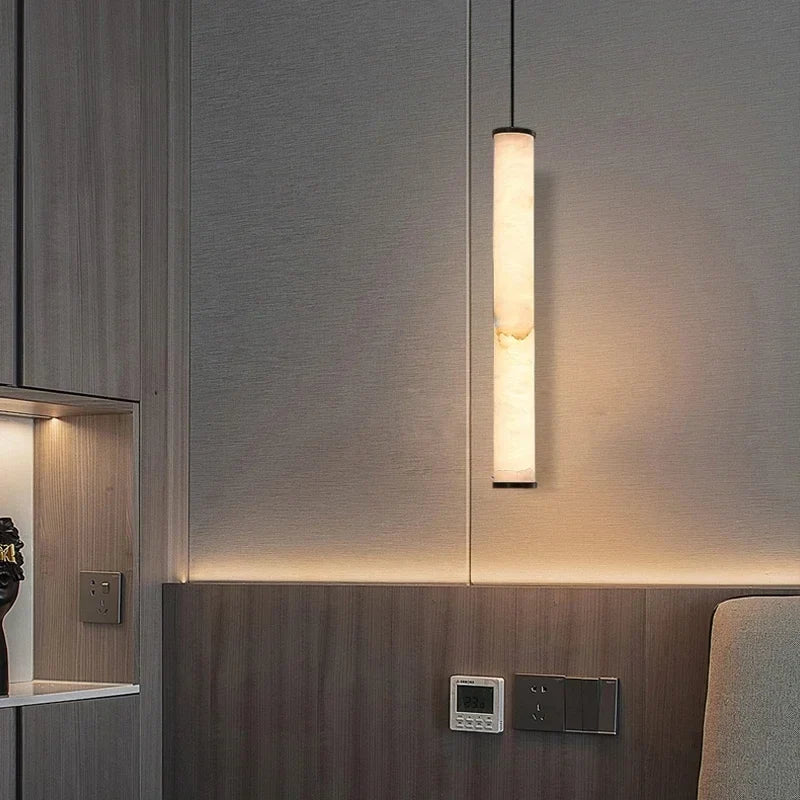 Copper & Natural Stone Pendant Light – Modern Hanging Fixture for Dining Room, Bedroom & Entryway | Thomler