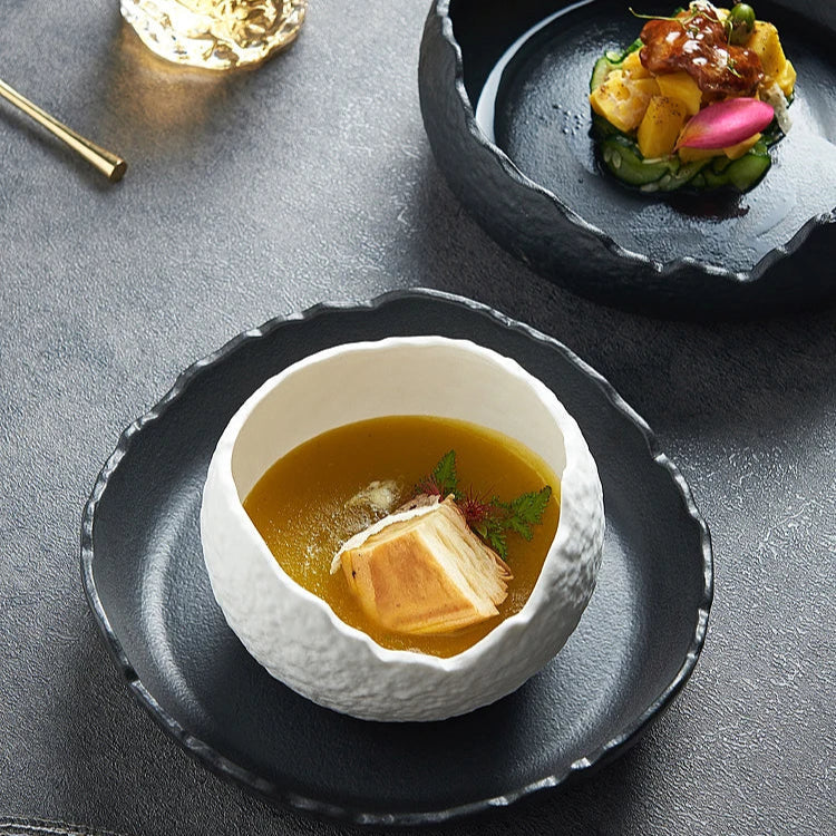 Ceramic Bowl Fine Porcelain 7.9 in Modern Dining Dessert Snack Serving Dish | Thomler