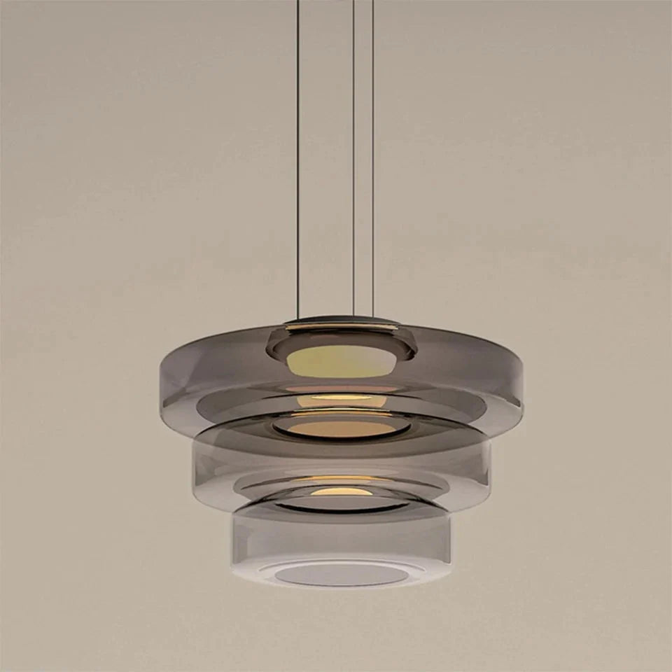 Tiered Glass Drop Chandelier for Kitchen Island & Dining Room – Contemporary Overhead Fixture | Thomler