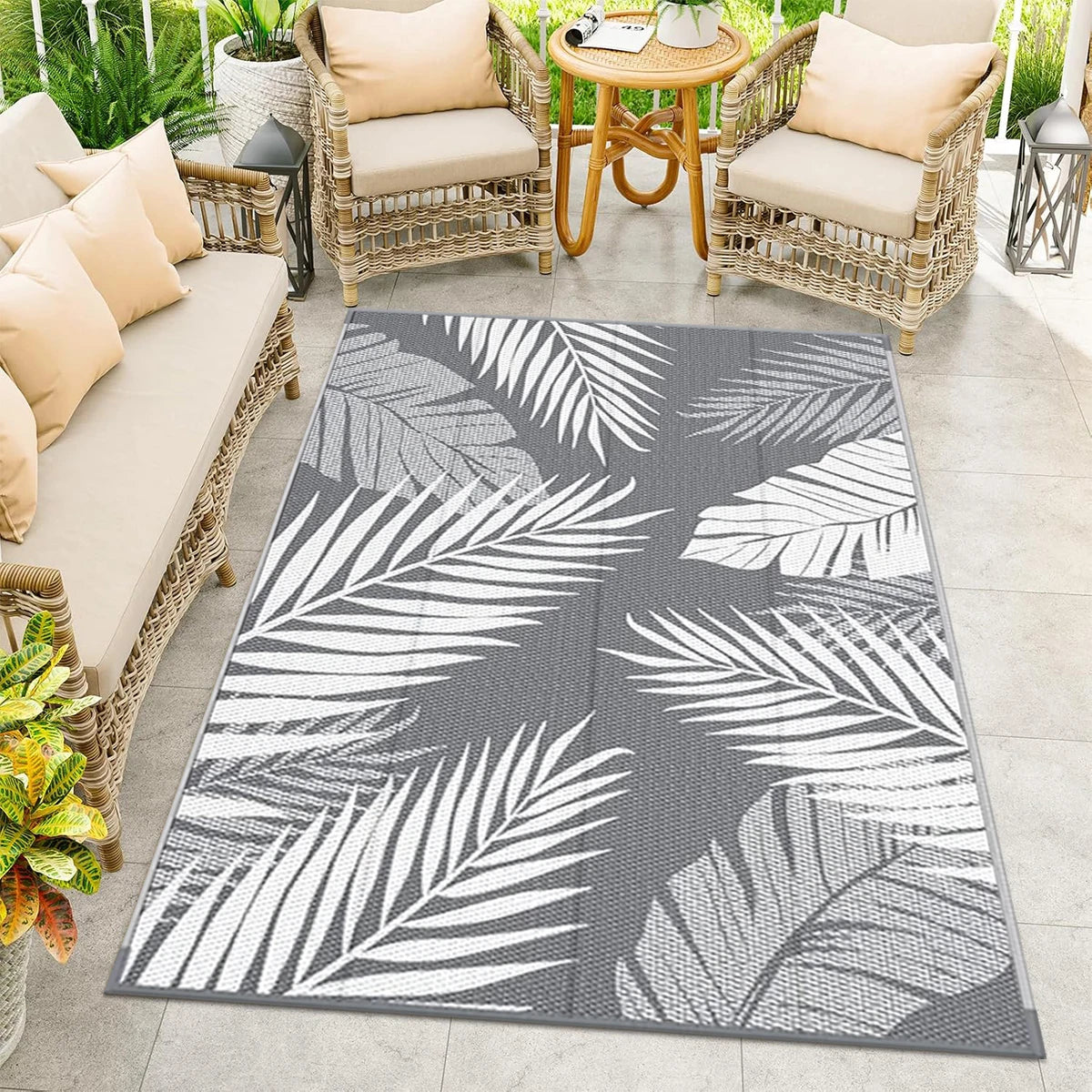 Reversible Polypropylene Outdoor Rug – Waterproof Woven Patio Mat for Deck, Garden & Picnic Use | Thomler