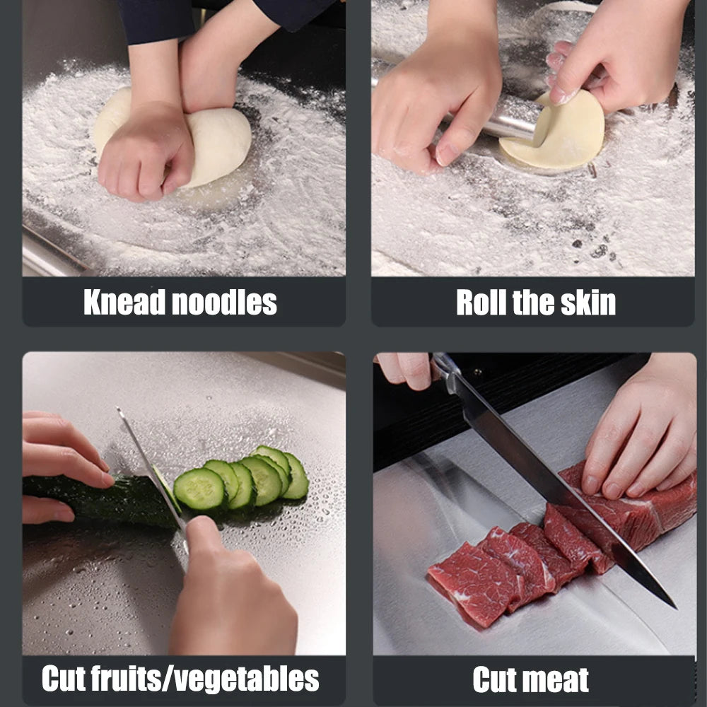 Large Stainless Steel Cutting Board 24×16 Inch Double-Sided Metal Prep Surface for Meat & Vegetables Kitchen Countertop | Thomler