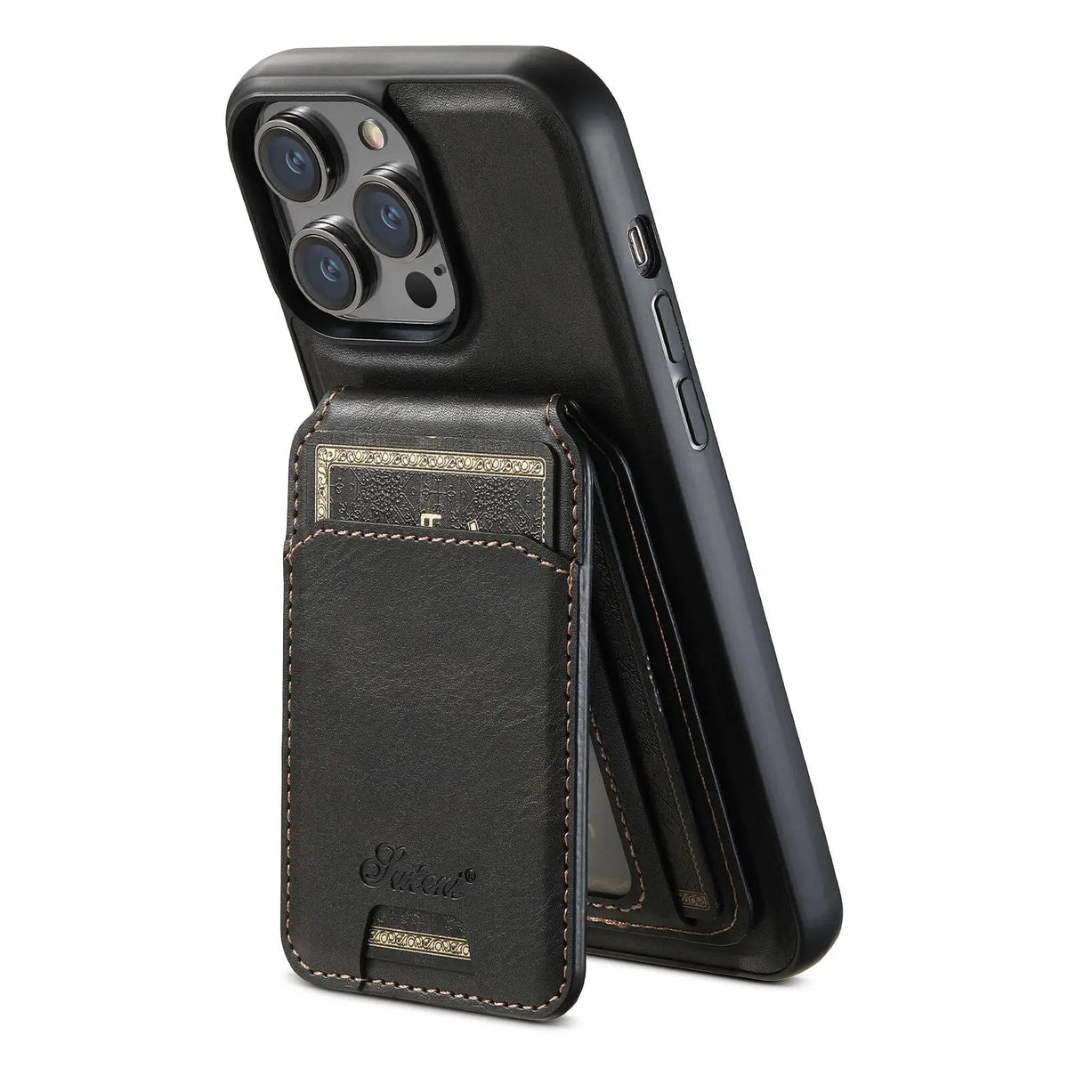 Folio Phone Case with Card Holder for iPhone 15, 15 Pro, 15 Plus, 15 Pro Max – Textured Finish with Raised Edge Protection | Thomler