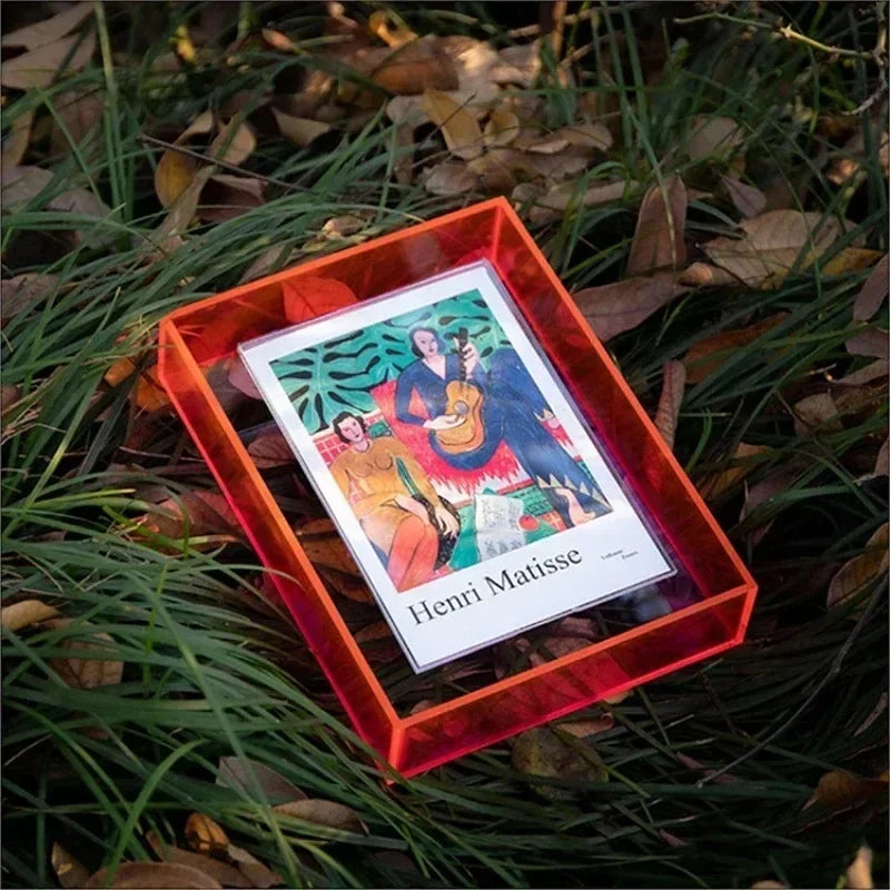 Clear Acrylic Photo Frame with Stand | Double-Sided Desktop Display for Pictures & Postcards | Freestanding Picture Holder | Thomler
