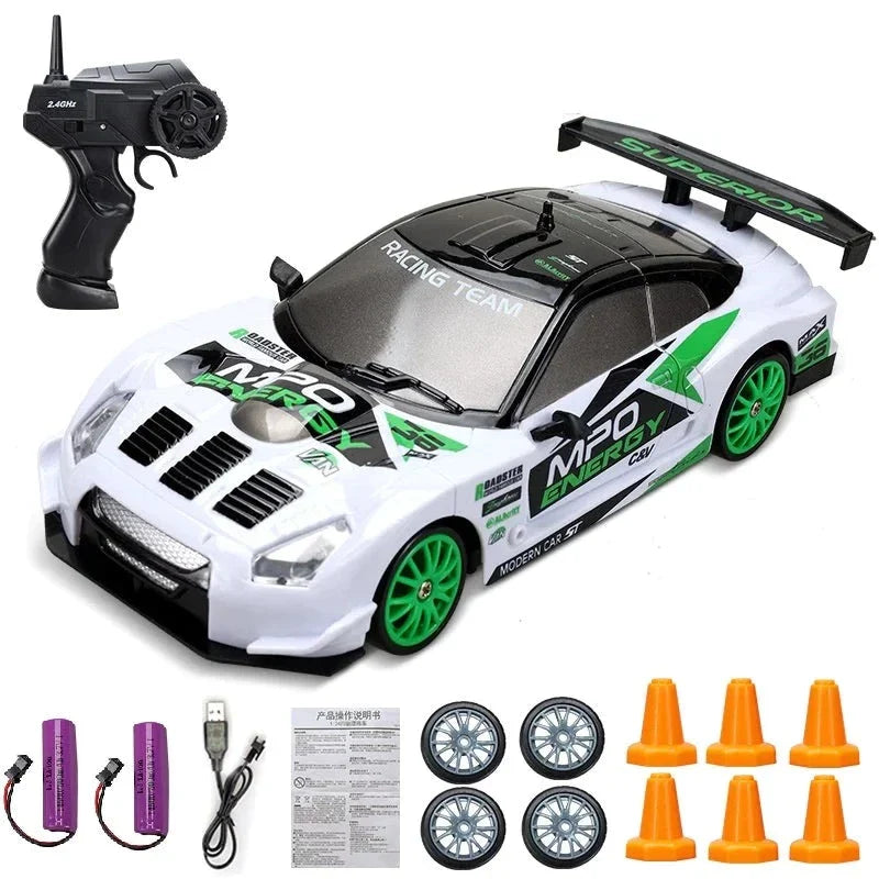 RC Mini Drift Car Remote Control Racing Toy with LED Lights & Rechargeable Battery for Kids & Adults | Thomler