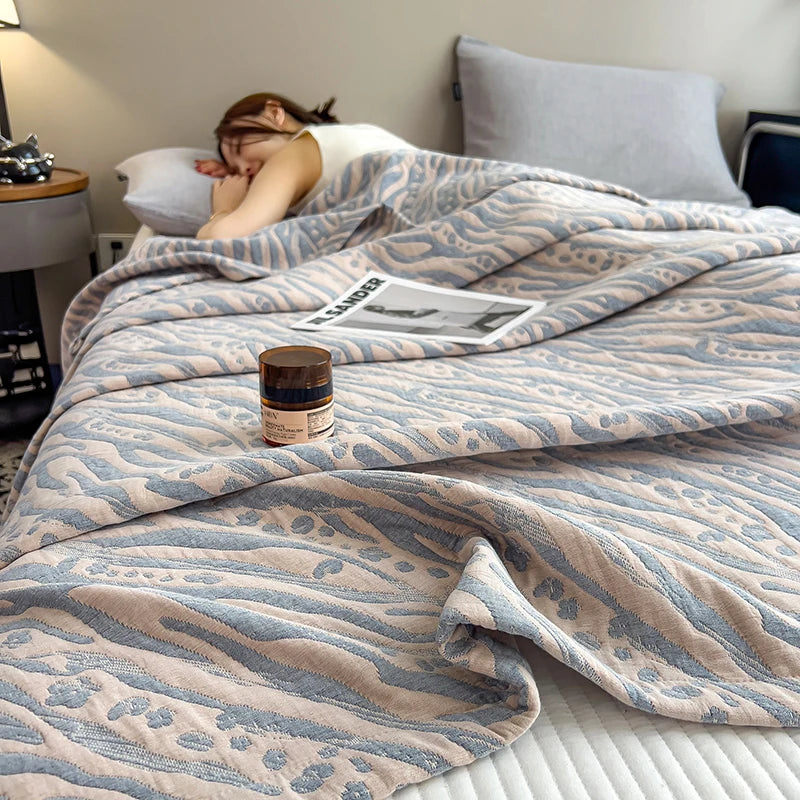 Triple-Layer Breathable Throw Blanket – 100% Pure Cotton Gauze Weave for Couch, Bed & Travel – Year-Round Comfort | Thomler