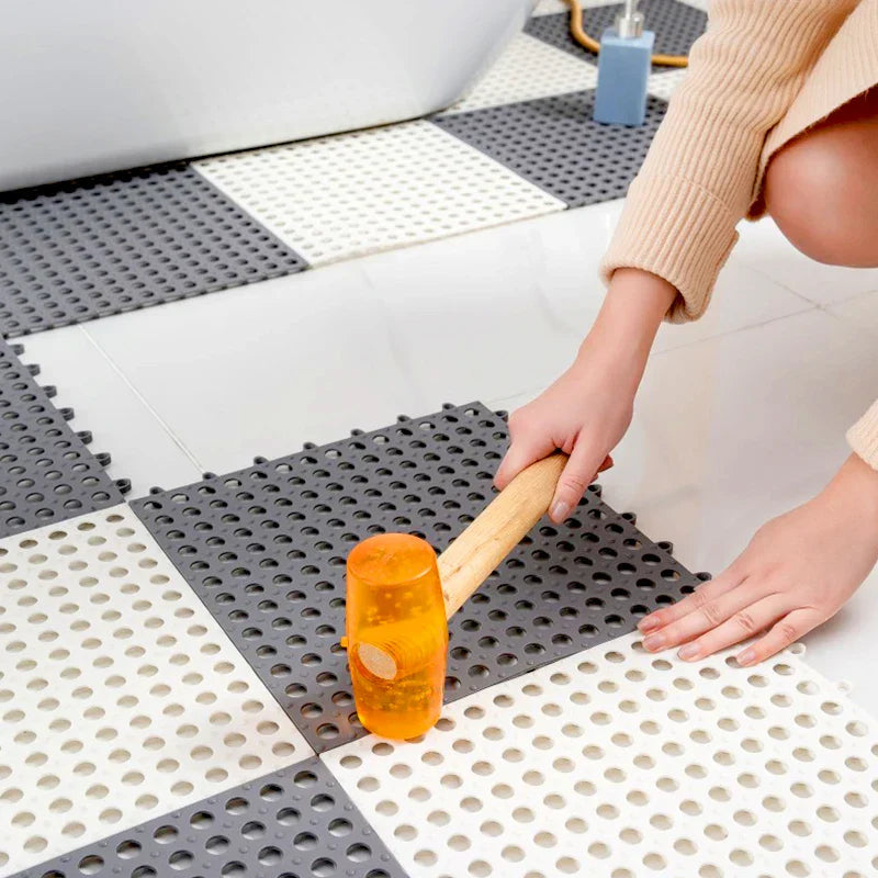 Shower Mat Rubber 30.0 cm 11.8" Non Slip Bathroom Floor Tile Bath Safety Grip Waterproof Modular Mat | Thomler