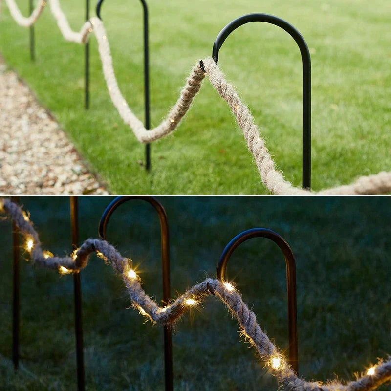 Rustic Hemp Rope LED String Lights Warm White Battery Powered Decorative Lighting for Living Room Bedroom Patio Garden Party Wedding | Thomler