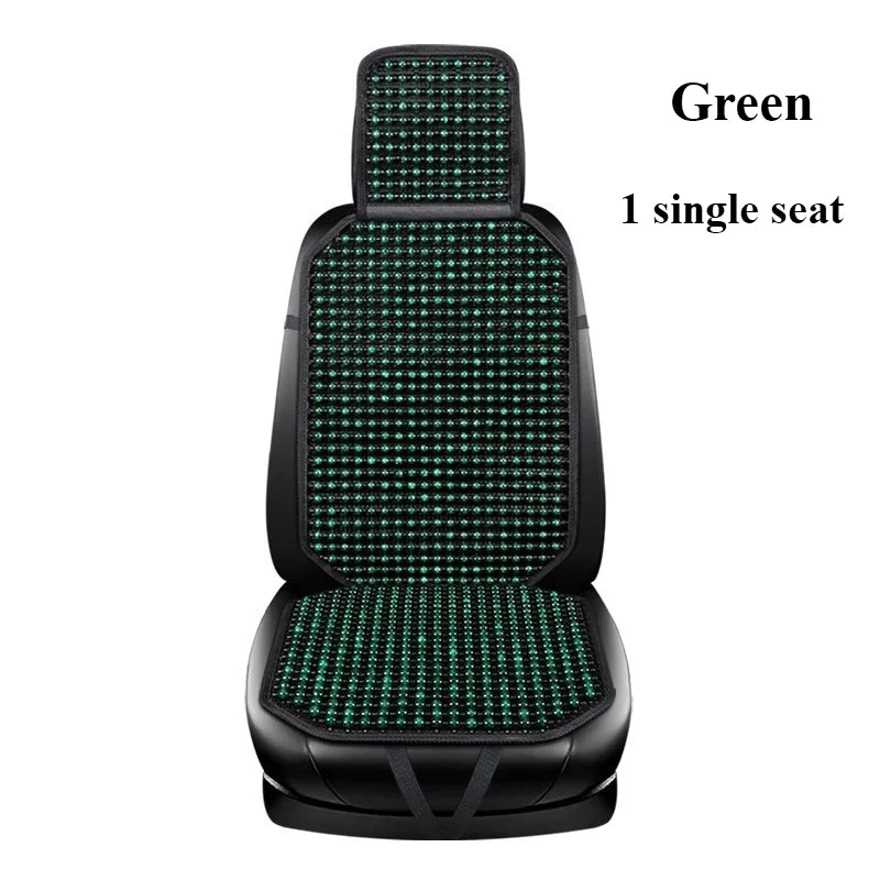 Natural Wooden Bead Car Seat Cushion – Breathable Massage Support with Air Flow Design for Year-Round Driving Comfort | Thomler
